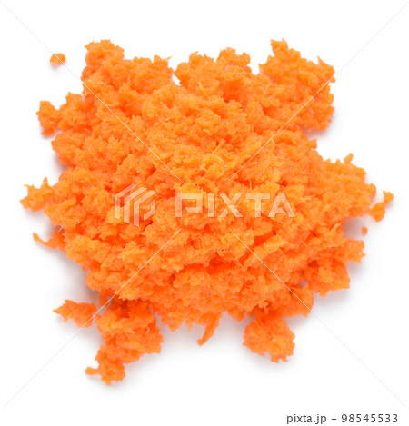 top view of crushed, grated and minced vegetables 98545533