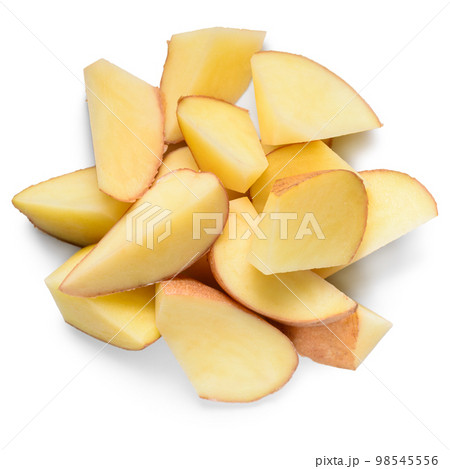 top view of pile vegetable of potato cutted  98545556