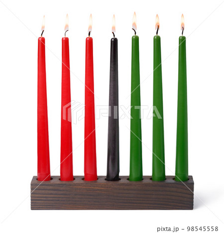 Kwanzaa festival concept with seven candles  98545558