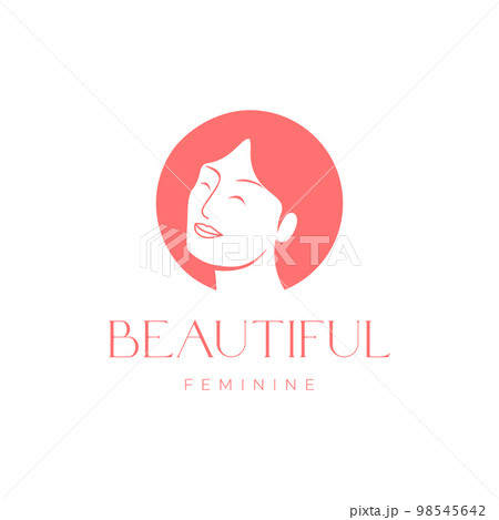 beautiful women face short hair smile hairstyle care salon feminine logo design vector icon illustration template beautiful women face short hair smile hairstyle care salon feminine logo design vector icon illustration template 98545642