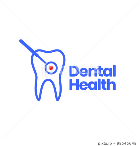 dental health tooth magnifying glass care logo design vector icon illustration template 98545648