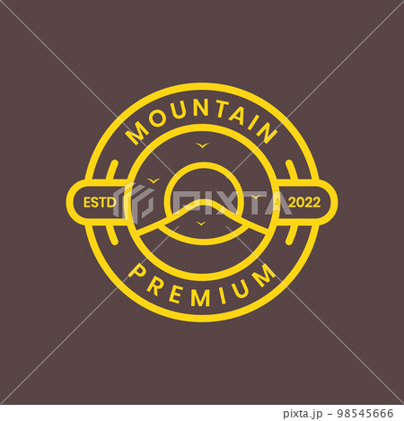 mountain high hill sunset afternoon bird modern circle badge sticker logo design vector icon illustration template mountain high hill sunset afternoon bird modern circle badge sticker logo design vector icon illustration template 98545666