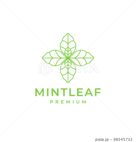 mint leaves plant nature food and health care benefits logo design vector icon illustration template mint leaves plant nature food and health care benefits logo design vector icon illustration template 98545732