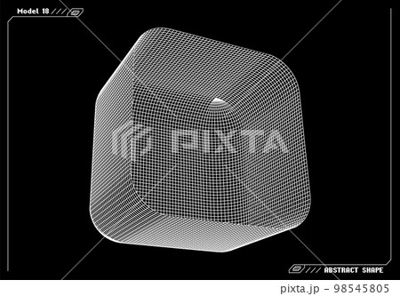 Abstract 3d wireframe shape or basic element...のイラスト素材 [98545805] - PIXTA