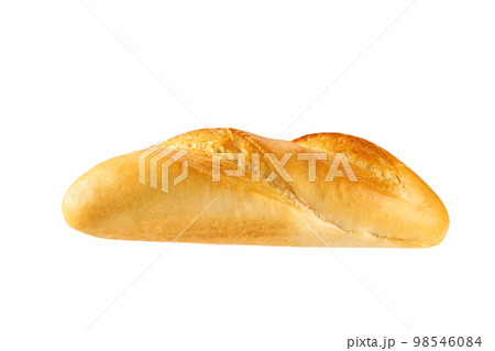 French baguette loaf isolated on white background. Fresh french baguette isolated. French baguette loaf isolated on white background. Fresh french baguette isolated. 98546084