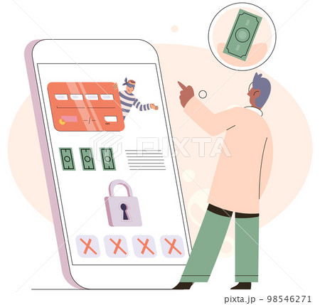 Thief takes advantage of an unsecured network to steal personal information from phone. Cybercrime Thief takes advantage of an unsecured network to steal personal information from phone. Cybercrime 98546271