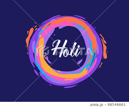 Happy Holi Festival. Colorful Lettering Made with Splashes Happy Holi Festival. Colorful Lettering Made with Splashes 98546661