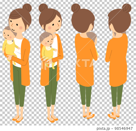 Isometric woman and baby 98546947