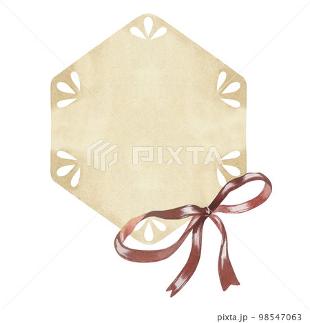 Sticker red bow illustration isolated on white background 