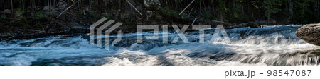 Cascades and rushing water in Avalanche Creek at Glacier National Park, Montana. Cascades and rushing water in Avalanche Creek at Glacier National Park, Montana. 98547087