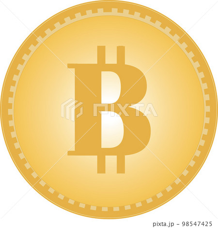 Bitcoin golden close up isolated on white background. Symbol of digital money coin. Virtual cryptocurrency. Electronic banking. Concept vector illustration. Cryptocurrency logo 98547425