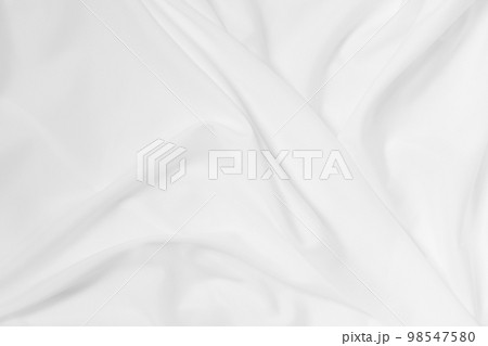 Soft focus white smooth ripple linen fabric texture background 98547580