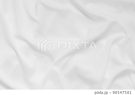 Soft focus white smooth ripple linen fabric texture background 98547581