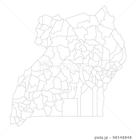 Uganda political map of administrative divisions 98548848