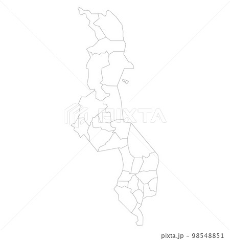 Malawi political map of administrative divisions 98548851