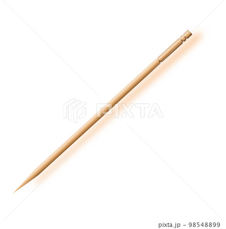 Wooden toothpick. Macro. Bamboo Toothpick small sharp. Vector Wooden toothpick. Macro. Bamboo Toothpick small sharp. Vector 98548899