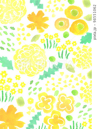水彩で描いた北欧風の花柄の背景イラスト 98551062