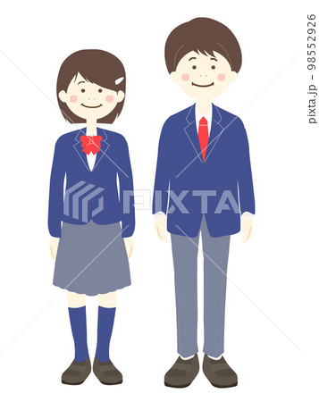 男子学生と女子学生の全身 男子学生と女子学生の全身 98552926