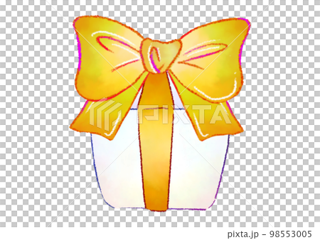 水彩手描きのリボンプレゼントボックス 98553005