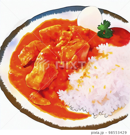 バターチキンカレー　水彩画「AI生成画像」 98553429
