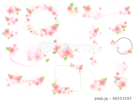 桜の花　見出しデザイン 98553597