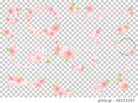 桜の花　見出しデザイン 98553597