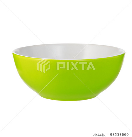 Empty green bowl isolated on white background 98553660