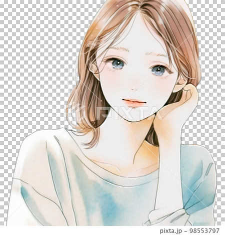 綺麗なお姉さんのイラスト　水彩画風「AI生成画像」 98553797