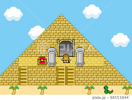 探検ゲーム風ドット絵　画面　ピラミッド 98553844