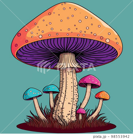 illustration of mushroom fungus 98553942