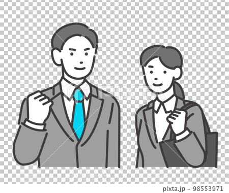ガッツポーズをとる就活生のベクターイラスト素材／就職活動／リクルート／ビジネスパーソン 98553971