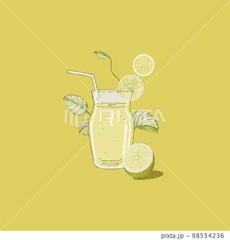 Lemonade drink in glass cup Lemonade drink in glass cup 98554236