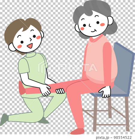 與物理治療師一起進行康復治療的高級女性 98554522