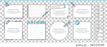 For the treatment of titles and designs. Memo paper frame design set For the treatment of titles and designs. Memo paper frame design set 98554594