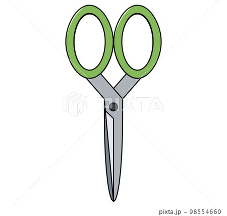 閉じたハサミ正面のイラスト 98554660