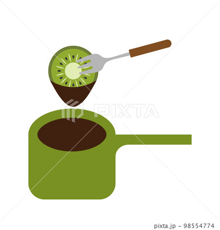 キウイとチョコレートフォンデュ 98554774