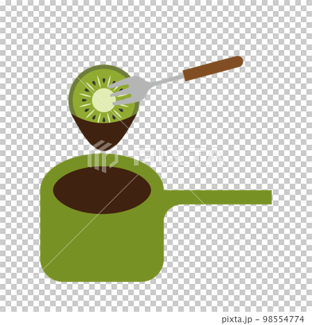 キウイとチョコレートフォンデュ 98554774