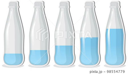 Bottle with different water levels 98554779