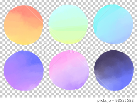 手描き水彩風の丸アイコン 手描き水彩風の丸アイコン 98555588