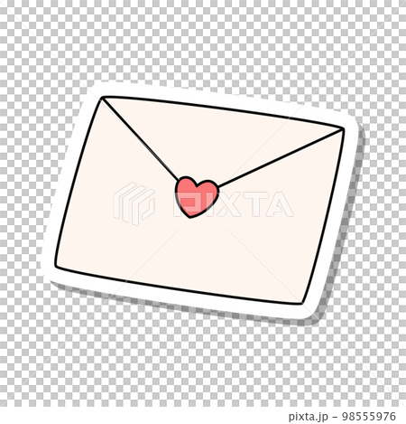 貼紙風格情人節插畫情書 貼紙風格情人節插畫情書 98555976