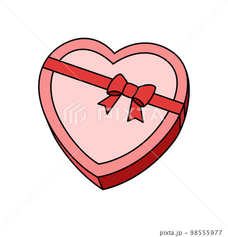 単品バレンタインイラスト プレゼント(ハート型) 98555977