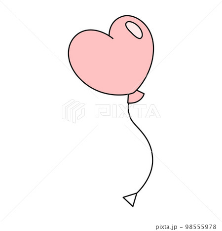 単品バレンタインイラスト ハート型の風船 単品バレンタインイラスト ハート型の風船 98555978