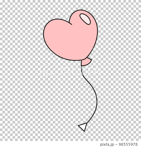 単品バレンタインイラスト ハート型の風船 単品バレンタインイラスト ハート型の風船 98555978