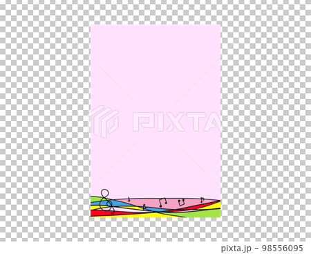 Music note image frame background material 98556095