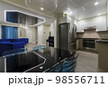 Living Room and Kitchen Modern Interior. Modern townhouse renovation 98556711