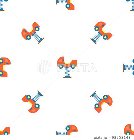 Spring car pattern seamless background texture...のイラスト素材 [98558143] - PIXTA