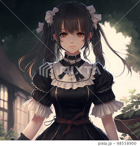 メイド服を着た可愛い少女「AI生成画像」 98558900