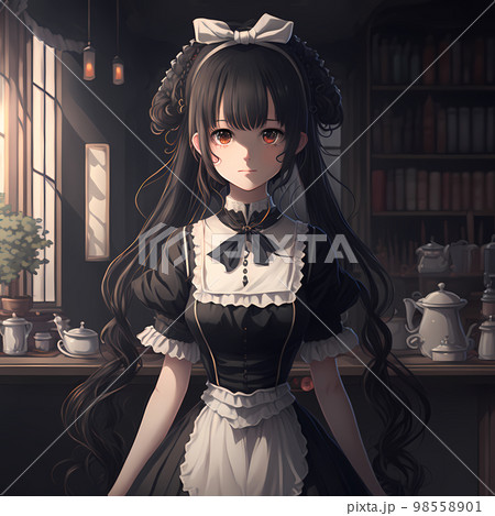 メイド服を着た可愛い少女「AI生成画像」 98558901