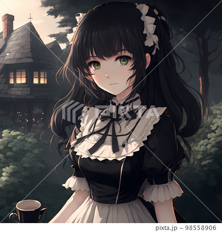 メイド服を着た可愛い少女「AI生成画像」 98558906