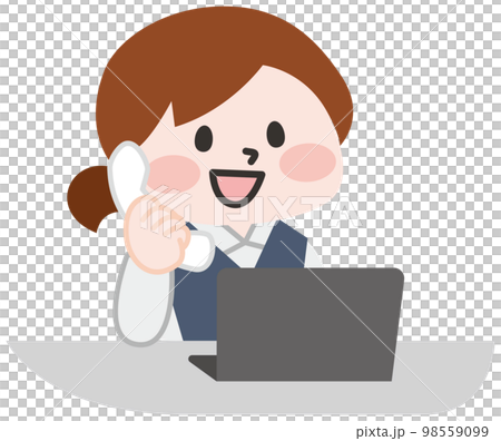 Female office worker making a phone call Female office worker making a phone call 98559099